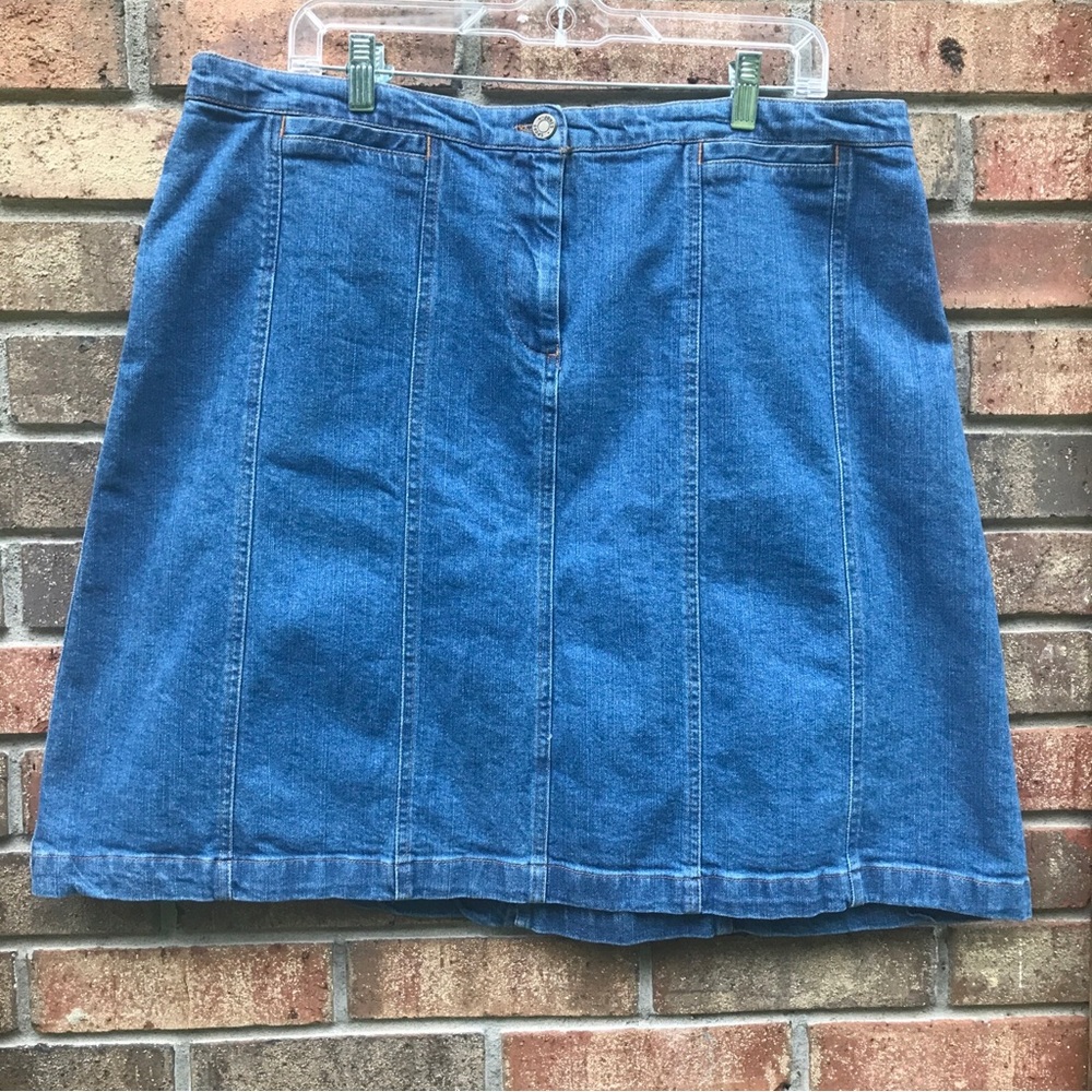 Blue Denim A-Line Skirt